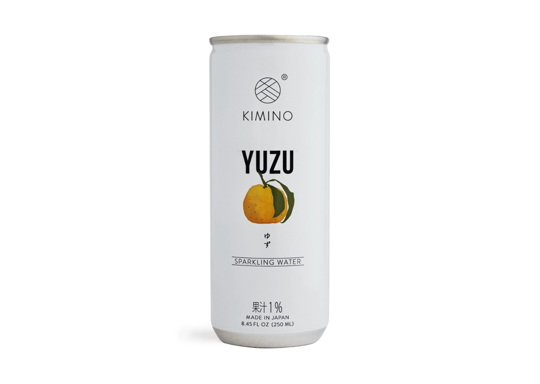 Kimino Sparkling Water, Yuzu, 8.45 Fl Oz Cans (Pack of 15) - Oasis Snacks